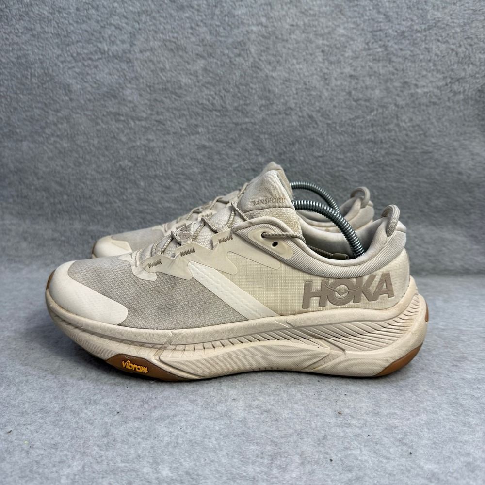 Hoka One One Transport Womens Shoes Size 8 Beige Running Sneakers Vibram Sole